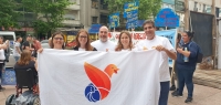 Foto del equipo de El Palomar presente en marcha por la accesibilidad e inclusi&oacute;n